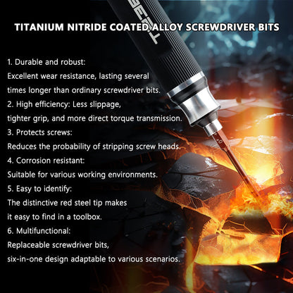 T238 6-in-1 Portable Screwdriver – Red Steel