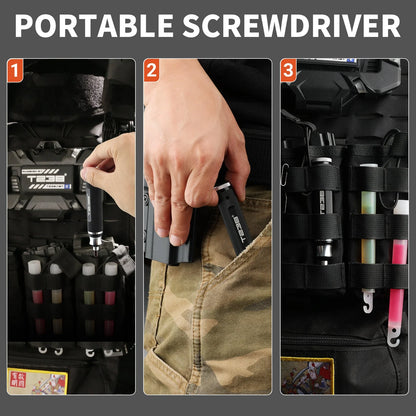 T238 6-in-1 Portable Screwdriver – Red Steel